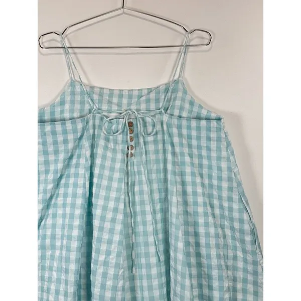 NWT Hersy Womens Top Blue Plaid Camisole Swing Sleeveless Cottagecore Large - Image 8