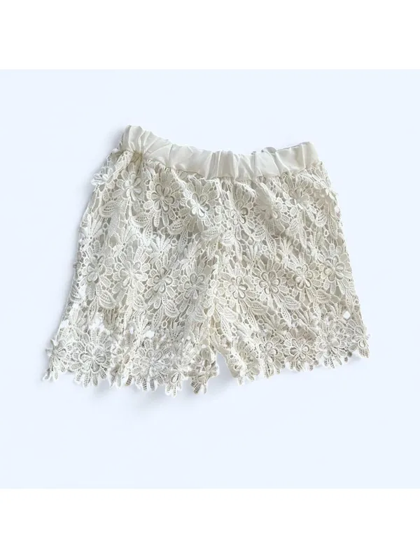 Y2K White Lace Dolphin Shorts Fairycore Boho Size Small - Image 4