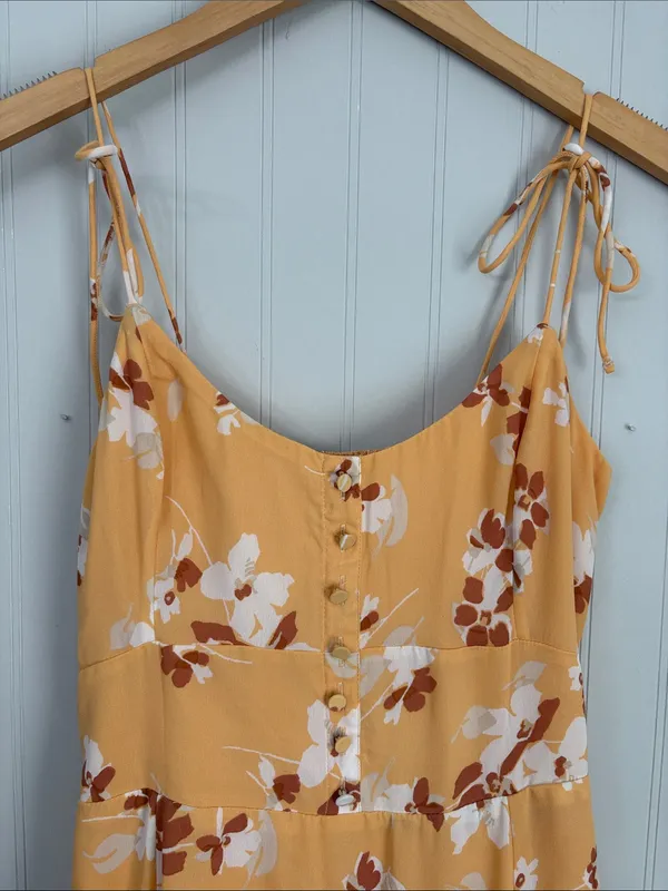Abercrombie & Fitch Tie Strap Sleeveless Floral Midi Dress Women Size Small NWT - Image 3