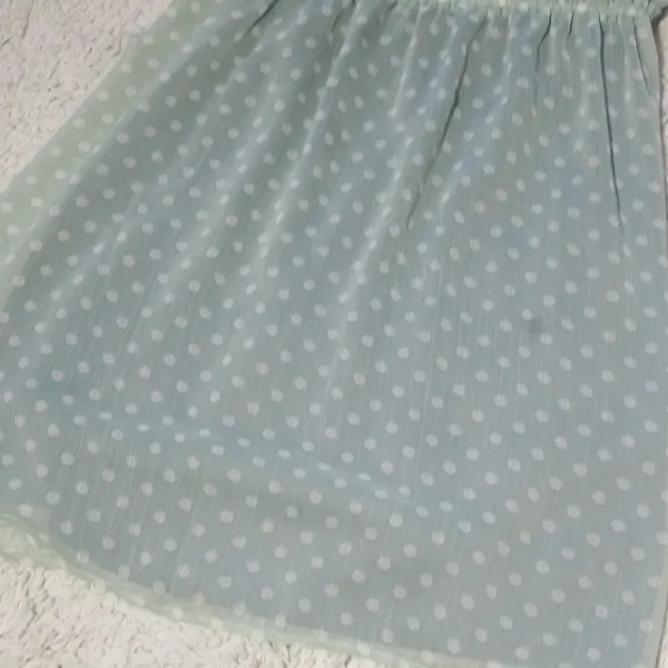 FreeBird sleeveless polka dot vneck mint green mini dress sz Medium - Image 3