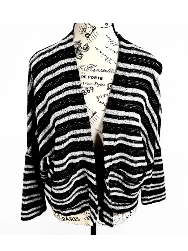 💥Madewell Upbeat Striped Open Front Cocoon Cardigan Sweater XS/S💛 - Image 11