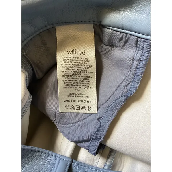 Wilfred Aritzia Melina Light Blue Vegan Leather Pants Straight Leg Size 2 - Image 7