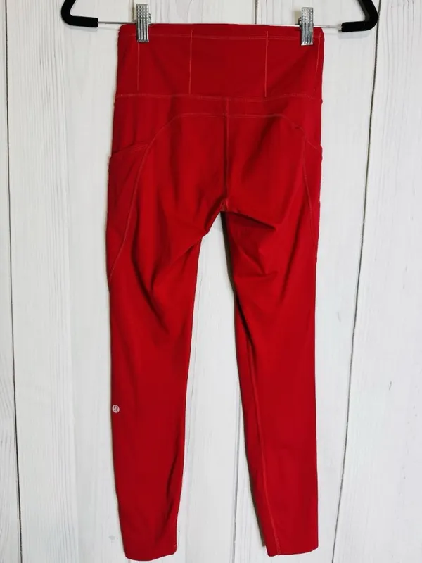 Lululemon Fast Free HR Tight Nulux Leggings Women’s 4 Red Activewear Gym Yoga - Image 4
