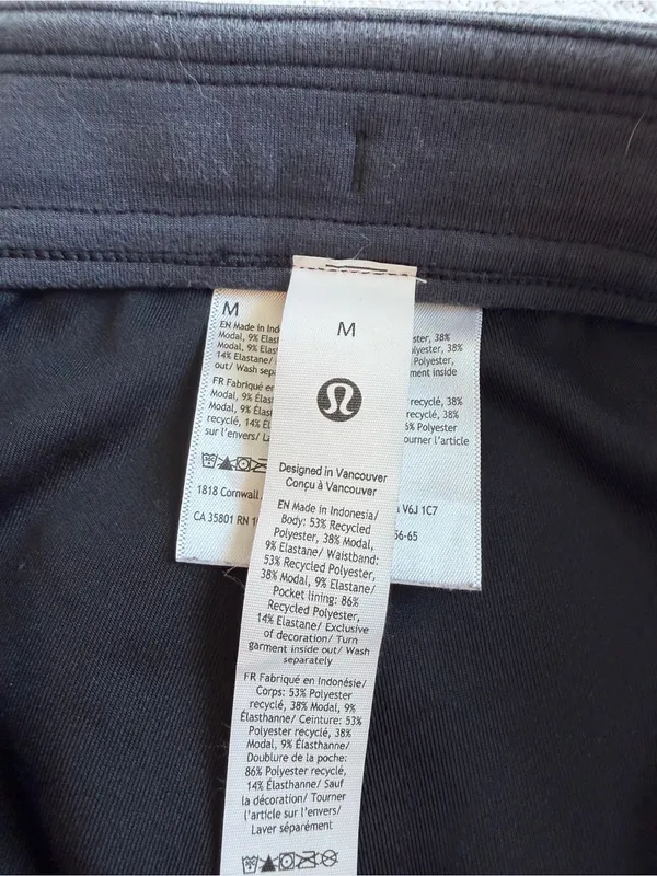 Lululemon Softstreme Classic-Fit High-Rise Jogger Pants Black/Grey Medium - Image 5