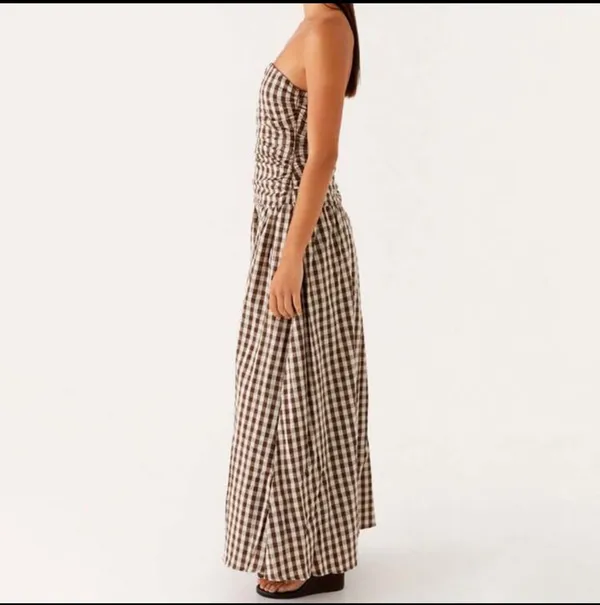 Boutique Brown checkered maxi Dress - Image 4