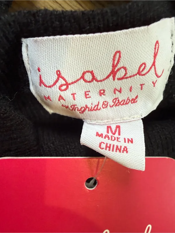 Isabel Maternity by Ingrid & Isabel Black V-Neck Wrap Maternity Sweater Size M - Image 4