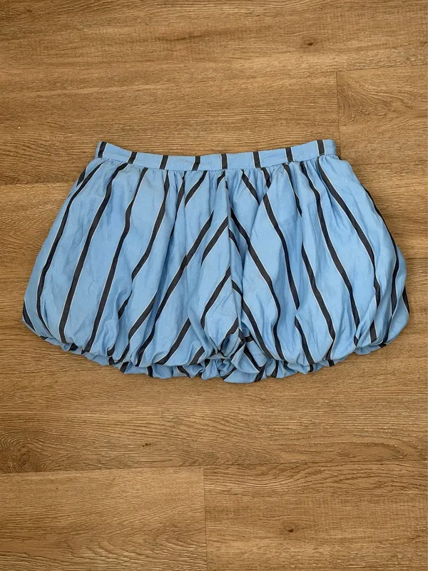 Missguided Blue Striped Bubble Skirt - Image 2
