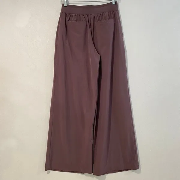 Athleta Wide Leg Pants Size 4 Mauve High Rise Travel Work Chic - Image 3