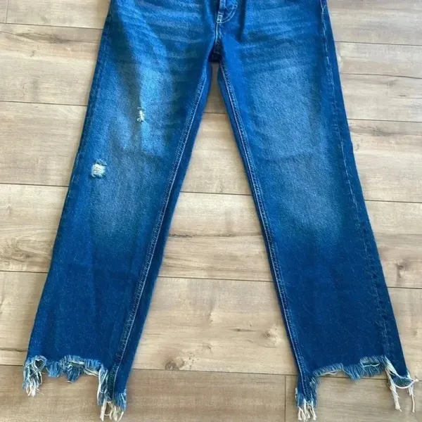 NWT Free People We The Free Maggie Mid Rise Straight In Sequoia Blue Sz 25 - Image 8
