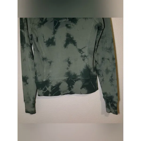 Lululemon Scuba Light Cotton Fleece Shibori Green Full Zip Hoodie Women’s Size 4 - Image 9