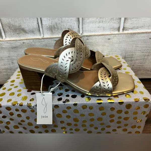 NWT JOIE Soft Gold Heeled Sandal‎ Society size 9.5 - Image 2