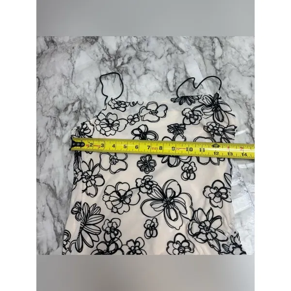 Cider off White Midi Dress Black Floral Print side slit bodycon size small NWT - Image 6