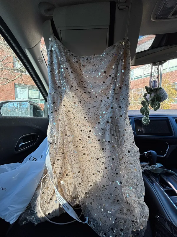 Lucy in the Sky Sequin Mini Dress Gold - Image 2