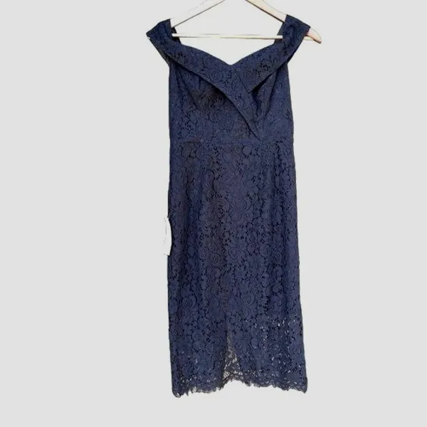 Bardot Medium Bella Black Lace Off Shoulder Mini Cocktail Dress NWT - Image 6