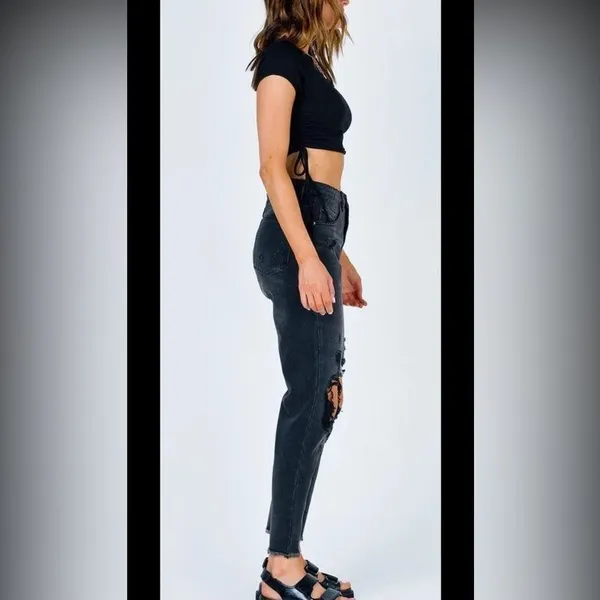 Princess Polly enissa black distressed‎ jeans 6 - Image 4