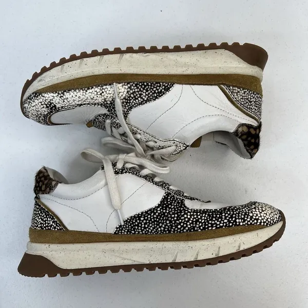 Madewell MWL Size 7.5 Kickoff‎ Trainer Sneaker Leather Calf Hair Lace Up Shoes - Image 3