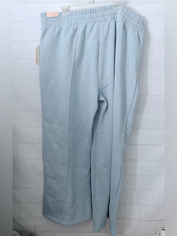 Blogilates Women's Travel Trouser High-Rise Wide Leg Sweatpants Lt Blue 3X NWT - Image 4