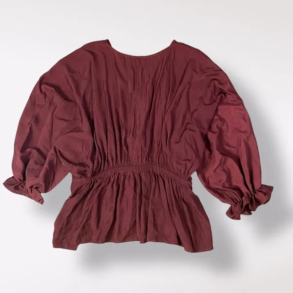 Entro NWT Red Endless Possibilities Long Sleeve Ruffled Top Size L Romantic Boho - Image 5