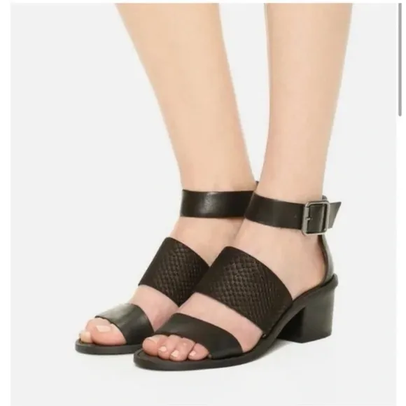 Madewell The Warren Block Heel- Black Leather- Size 7 - Image 3