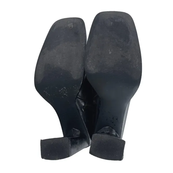 Steve Madden Freya Women's Black Leather Square Toe Zipper Heeled Boots Size 8M - Image 4