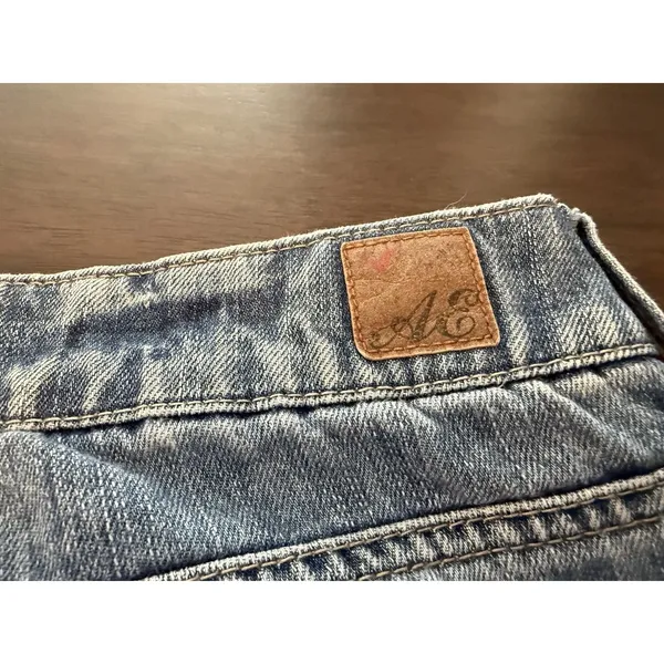 American Eagle Outfitters Boyfriend Jeans Blue Denim Stretch Distressed Women's - Image 13
