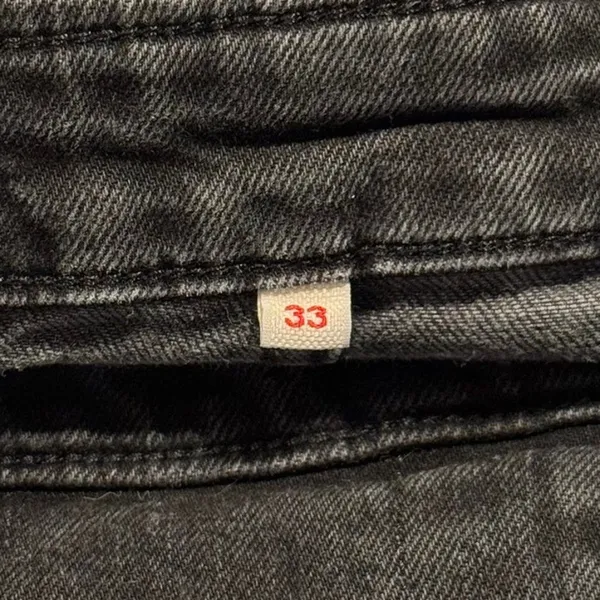 Levis Denim Overalls Mile High Wide Leg Crop Y2K Grunge 90s Streetwear Black 33 - Image 2
