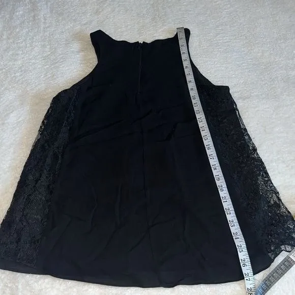 Alice + Olivia Lace Sleeveless Blouse Black Size M Cocktail Evening Top - Image 6