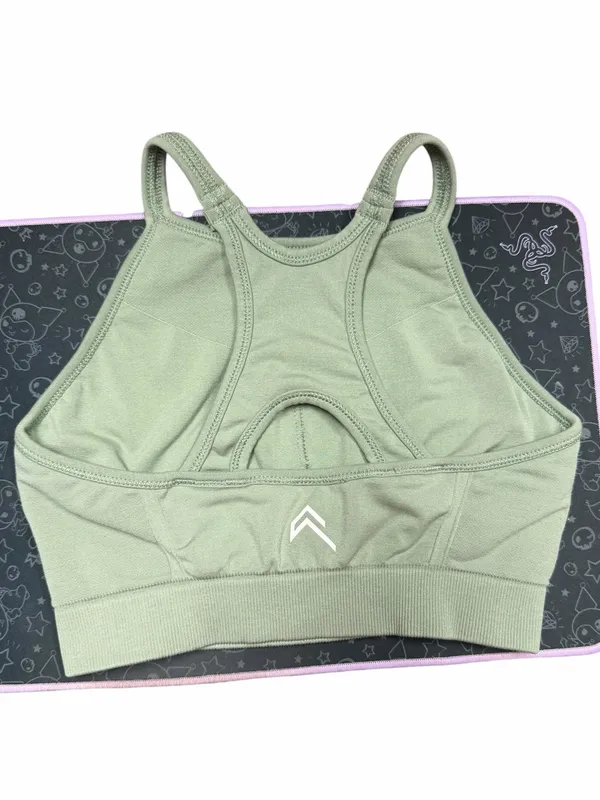 Oner Active Sage Green Seamless High Neck Racerback Sports Bra XS/S - Image 5