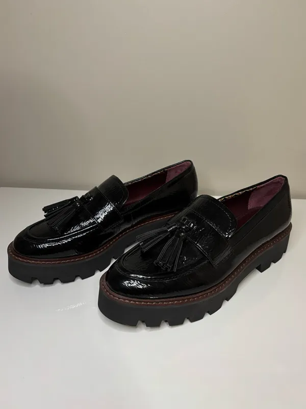 Franco Sarto Balinna Black Leather Slip On Loafers - Image 3