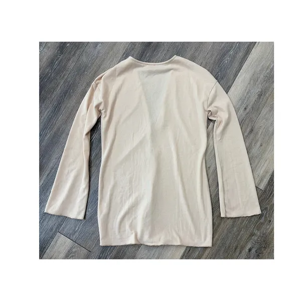 Princess Polly Women’s US 4 Beige Pearl Button Deep V Cardigan Minimalist Top - Image 7