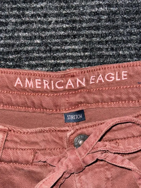 American Eagle Dreamy Drape Stretch Low Rise Ultra Wide Leg Pant Rust Red Sz 2 R - Image 4