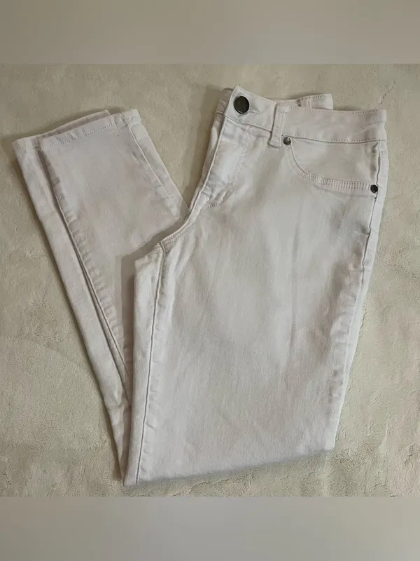 1822 Denim White High-Rise Skinny Jeans Size 8 Like New Condition - Image 10
