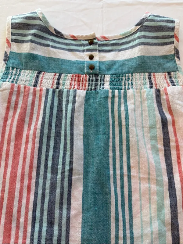 Aventura Organic Cotton Striped Tank Top Medium Sleeveless Boho Coastal - Image 5