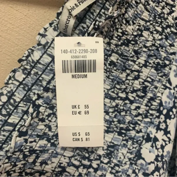 Abercrombie & Fitch Smocked Long Sleeve Blouse Size Medium NWT New - Image 10