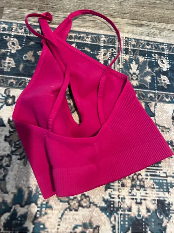 Free people Ribbed Deep V Halter Crop Top - Image 6