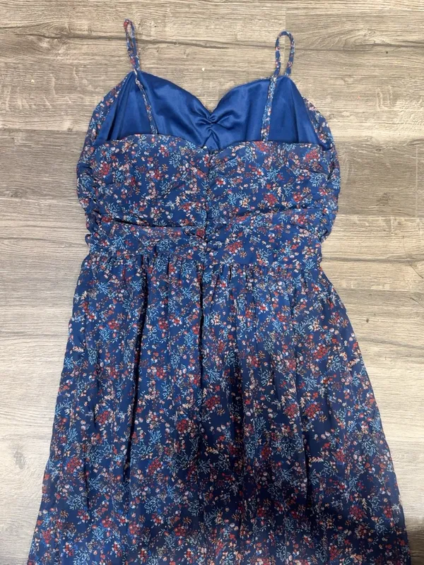 Wishlist Apparel Blue Floral Boho Maxi Dress Size L - Image 4