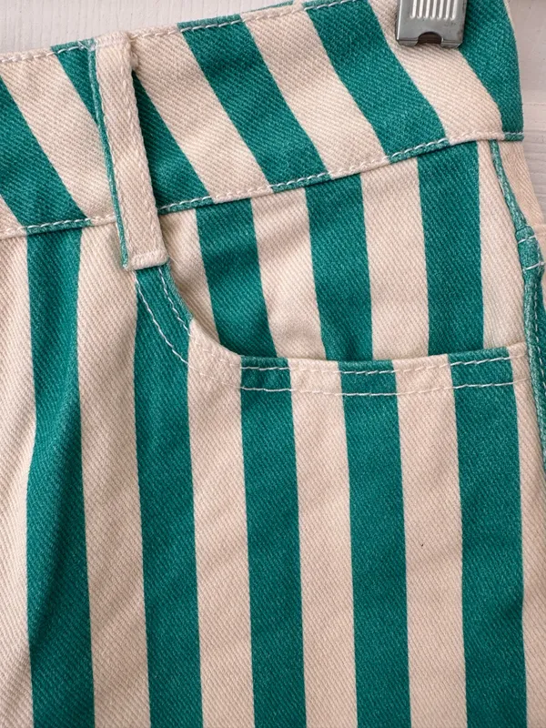 Free People The Tiny Big Sister Striped Berta Long Jeans, Size XS/EU 34 - Image 9