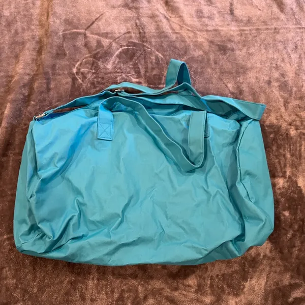 Stylish Blue Tote Bag with Button Accent - Image 3