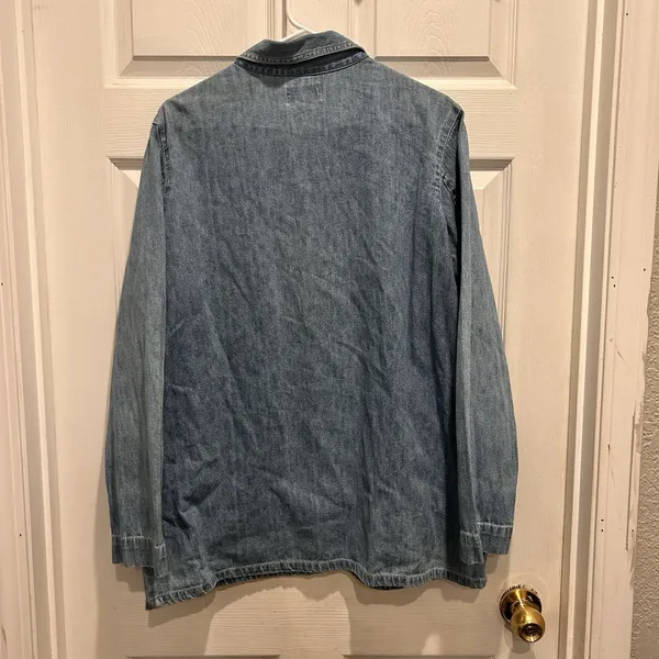VTG Maurices Womens Large‎ Denim Chore Jacket Blue Cotton Button Front Shacket - Image 6