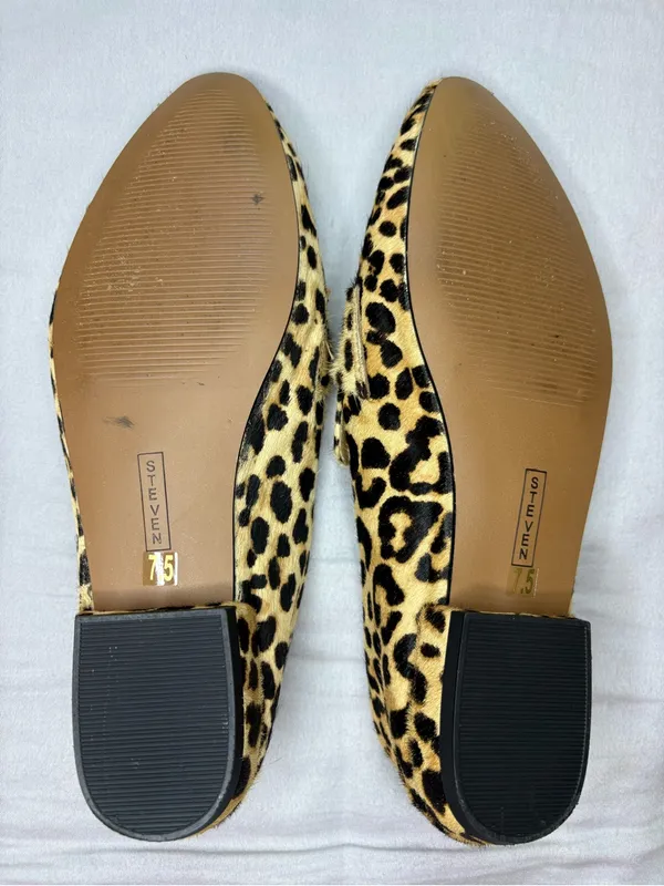 STEVEN by Steve Madden Hollie-L Leopard Haircalf Loafers Flats 7.5 - Image 5