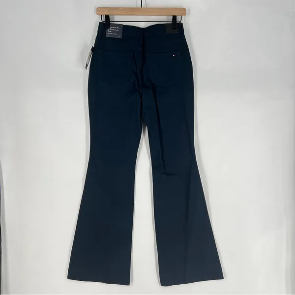 Tommy Hilfiger Lafayette Navy‎ Blue Stretch High Rise Flare Pants NWT Size 2 - Image 11