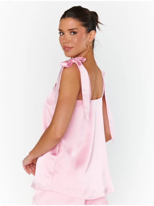 SHOW ME YOUR MUMU Makeup Tank In Light Pink Luxe Satin - Image 5
