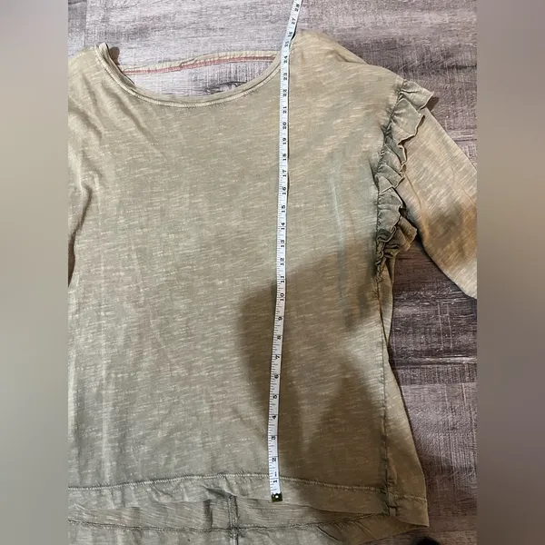 PILCRO BY ANTHROPOLOGIE Ruffle Open Back Long Sleeve Tee - Moss - Image 8
