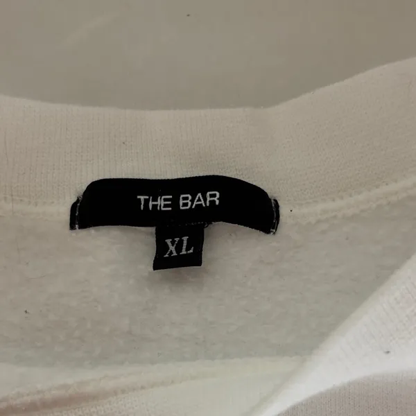 The Bar White Sweatshirt with Pink Lettering - Image 2