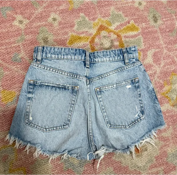 ZARA Light Blue Denim Shorts - Image 2