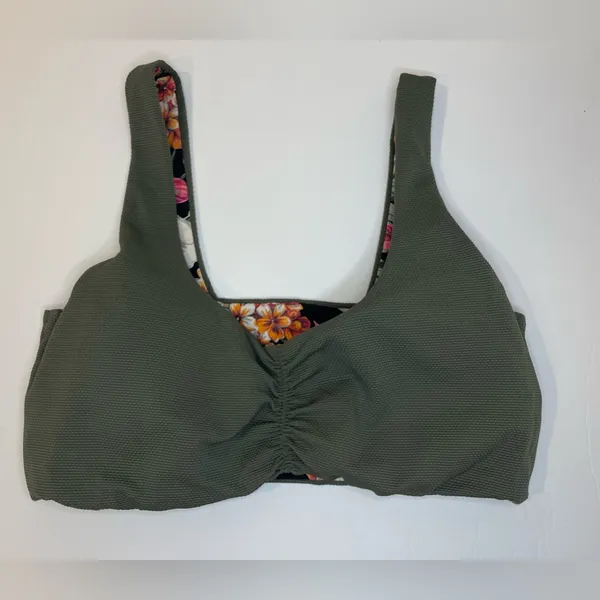Maaji Pine Green‎ Passion 2 Way Wear Classic Floral Bralette Bikini Top Size M - Image 7