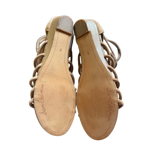 Sam Edelman Elowen Tan Suede Strappy Gladiator Wedge Sandals Womens 8M EUR 38 - Image 6
