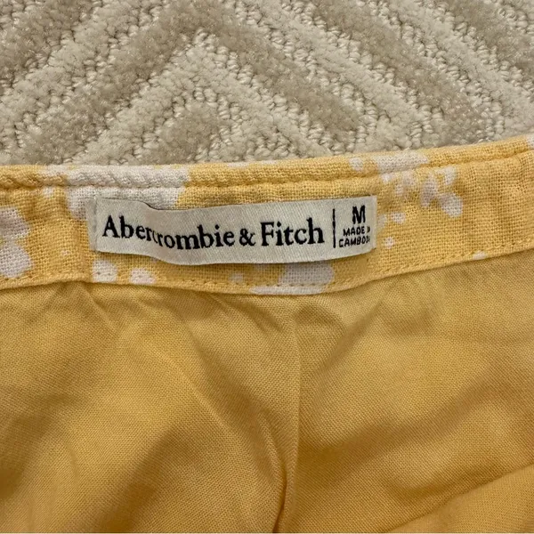 Abercrombie Yellow Floral Linen Skirt - Image 4