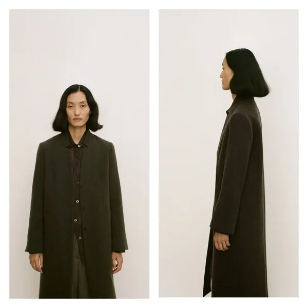 NWT ZARA Minimalist Wool Blend Jacket Women's Size L‎ Brown Scandi Style - Image 7