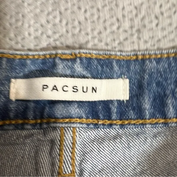 Stretch Longline Denim Shorts Size 28 EUC - Image 3
